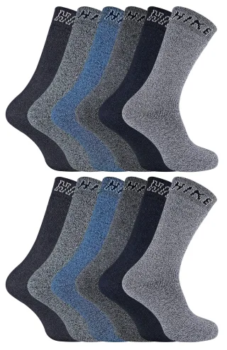 12 Paar Herren gepolstert Crew Wandern Socken | Socke Snob | Atmungsaktiv Walking Boot Socken - Pack 1