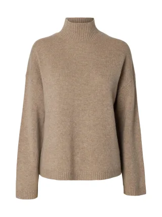 selected women - SLWCILLE CASHMERE BLEND HIGH NECK NOOS Irish Cream - Gr. - XS