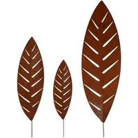 UNUS GARDEN Gartenstecker Roststecker Palmblätter 3er Set