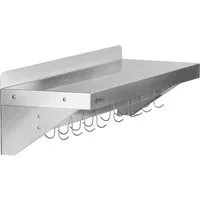 Mahlzeit Wandregal Edelstahl Wandregal, 90 x 30 cm, Klappbares Hängeregal