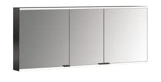 emco LED-Lichtspiegelschrank prime 2 Facelift schwarz, Aufputz, 1600 mm, 3-türig, IP 20 Rückwand ver 949713548