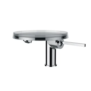 LAUFEN Waschtischarmatur mit Deko-Disk (transparent) Kartell LAUFEN Festauslauf Ausladung 110 mm ohn H3113310041131