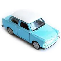 Welly Modellauto TRABANT 601 Modellauto 11,5cm Trabi Modell Auto 14 (Blau-Weiss), Spielzeugauto Welly Metall Kinder Spielzeug Geschenk