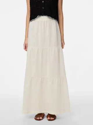 PIECES - PCSIKKA HW MAXI SKIRT WVN NOOS BC Cloud Dancer - Gr. - XL