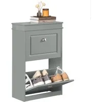 SoBuy Schuhschrank FSR78/FSR79/FSR94, Schuhkipper, Schuhregal, Schuhbank, mit Klappen mit 1/2/3/4 Klappen, Schuhschrank schmal, Schuhbank Schuhablage, Flur
