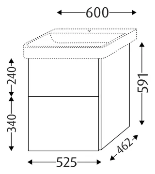 Sanipa Waschtischunterbau mit Auszügen 3way BR47043