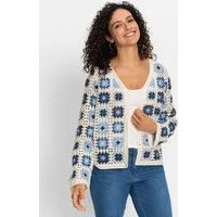 Witt Strickjacke Strickjacke Langarm Häkeloptik