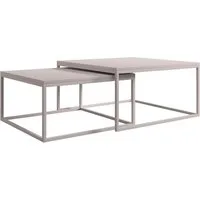 MIRJAN24 Couchtisch Dual Cashmere (2er-Set), Cashmere Vierkantrohrrahmen aus Stahl