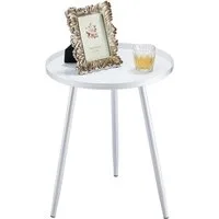 Diyarts Beistelltisch (Metall, Couchtisch Rund), mit Schutzrand, Skandinavischer Stil, Nachtisch
