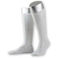 Lusana Trachtensocken Trachtenstrümpfe Damen - L380N - schwarz, weiß