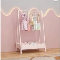 en.casa Kleiderständer, für Kinder »Vestnes« mit Kleiderstange 99x66x38 cm Cotton Candy