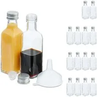 relaxdays Vorratsglas Kleine Flaschen im Set 100 ml, Glas, (16-tlg., 16er Set), 16er Pack