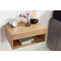 riess-ambiente Nachttisch PURE 50cm natur - Mangoholz, cream finish, Wandregal, Schublade, Fach (Einzelartikel, 1-St), Minimalistische Ablage mit Stauraum – ideal für Schlaf- & Gästezimmer