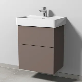 Sanipa 3way Waschtischunterbau zu Laufen Pro S Waschtisch mit 2 Auszügen, Taupe-Matt SP7851T
