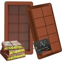 AVANA Schokoladenform aus Silikon Dubai Schokolade tiefe Silikonform Schokoladentafel Form, (Set 2-tlg), BPA-frei, antihaftbeschichtet, Braun