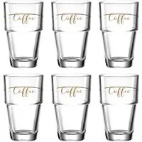 LEONARDO Latte-Macchiato-Glas Gläser-Set SOLO "Coffee", 6-tlg., Glas, 410 ml, 6-teilig