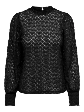 JDY - JDYAVERY L/S LACE TOP JRS NOOS Black - Gr. - S