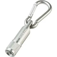 Munkees Taschenlampe Mini LED Leuchte mit Karabiner, Silber (Einzelartikel, 1-St), Kompakt, LED-Leuchte, Karabiner, Drehmechanismus