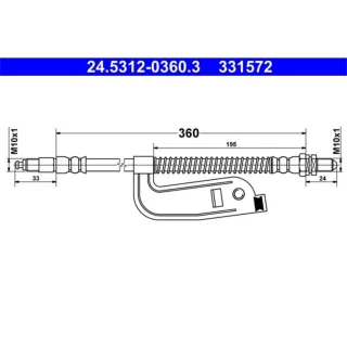 ATE Bremsschlauch vorne Ford Courier Fiesta Puma Mazda 121
