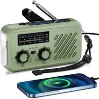 AIBISTAR Notfallradio,Solar Handkurbel Kurbelradio,AM/FM/SW mit Taschenlampe Notfallradio (SW, FM, AM, 5 W, mit austauschbarem 18650 Akku,SOS Alarm,Überlebenshilfe)