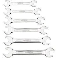 Red Doppel-Maulschlüssel-Satz, kurz, 6-teilig, Schraubenschlüssel chrom, SW 6 - 17mm