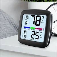 Casativo Hygrometer Digitales Präzisions-Thermo-Hygrometer – kalibrierbar mit LCD-Display, genaue Messung von Temperatur & Luftfeuchtigkeit