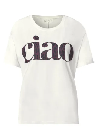 Street One - T-Shirt mit Frontprint weiß - Gr. - 34