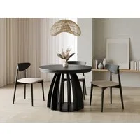 Compleo Esstisch Runder Tisch, ausziehbar 100-180 cm SABO, Kaschmir (MADE IN EU)