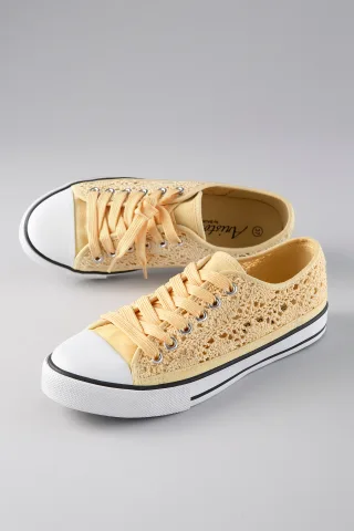 Aniston SHOES Sneaker Schnürschuh, Freizeitschuh in Häkeloptik - NEUE KOLLEKTION