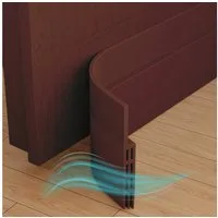 Veddelholzer Türbodendichtung 2 x 1 m zuschneidbar Türdichtung selbstklebend Zugluftstopper, (perfekter Schallschutz Tür sowie Insekten & Geruchsschutz), Türdichtung unten weiß & braun