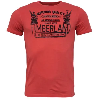 Timberland Vintage New Hampshire Red Sleeve Slim Fit Herren T-Shirt Top A1HVK E66