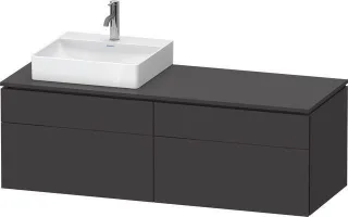 Duravit L-Cube Konsolenwaschtischunterbau wandhängend Graphit Supermatt 1420x550x482 mm - LC4870L808 LC4870L80800000