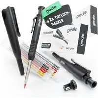 greate. Marker 2x Tieflochmarker Bleistift - Handwerker Bleistift Baustelle, (2-tlg), inklusive Spitzer