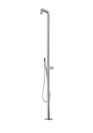 JEE-O flow 02 freistehende Dusche, progressiv mit Handbrause, edelstahl gebürstet, 500-6210 500-6210