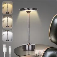 Lapamax LED Tischleuchte Akku Tischleuchte, 3 Lichtfarben, Dimmable, LED, 3 Lichtfarben, Kabellose Nachttischlampe für Wohnraum, Schlafzimmer und Esstisch