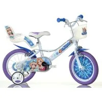 Dino Bikes Kinderfahrrad 16" Snowqueen Kinderfahrrad Mädchen stabiler Stahl-Rahmen Stützräder, 1 Gang, mit Stützrädern, Korb und Puppensitz