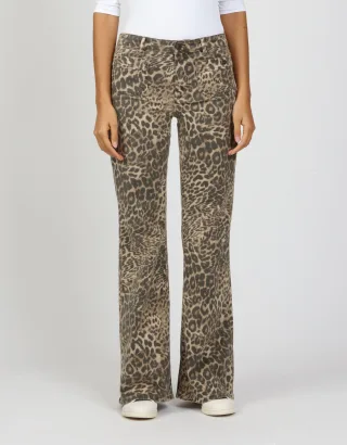 GANG Damen Hosen 94JESSI FLARED - flared fit Hose printed leo