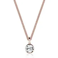 Elli Kette mit Anhänger 925 Sterling Silber rosévergoldet, mit Kristallen von Swarovski®
