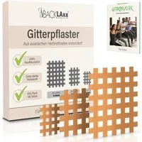 BACKLAxx® Kinesiologie-Tape Gitterpflaster Cross Tape Gittertape Kinesiotape (Typ a, b, c, 140-St) hautfreundlich, starke Haftung - für Alltag & Sport