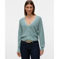 Vero Moda Strickjacke VMNEWLEXSUN LS SHORT V-NECK CAR GA NOOS mit Knopfleiste
