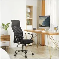 HOMCOM Bürostuhl Drehstuhl mit Wippenfunktion (Schreibtischstuhl, 1 St), Schwarz, 63 x 65 x 109-119 cm