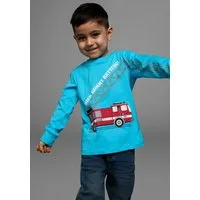 KIDSWORLD Langarmshirt HIER KOMMT RETTUNG Langarm, Basic-Passform, peppiger Druck