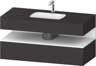 Duravit Qatego Einbauwaschtisch mit Konsolenwaschtischunterbau Graphit Supermatt 1200x550x600 mm - Q QA4787018800000