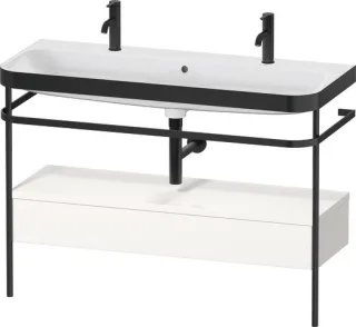 Duravit Happy D.2 Plus c-bonded Set mit Metallkonsole und Schubkasten Weiß Hochglanz 1175x490x850 mm HP4764O22220000