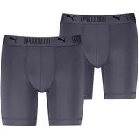 PUMA Langer Boxer PUMA MEN SPORT MICROFIBER LONG BOXERS 2P (2er Pack) mit Logo-Bund