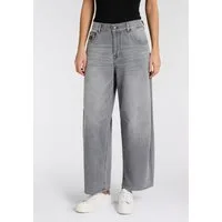 Herrlicher 5-Pocket-Jeans Barrow Denim Grey Light Stretch Barrel Fit mit hohem Bund