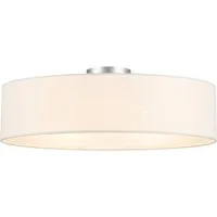 meineWunschleuchte Deckenleuchte mit Stoff Lampenschirm Weiß Ø 60cm, ohne Leuchtmittel, große Stoff-Lampe, gemütliche Deckenlampe, E14 Schlafzimmerlampe