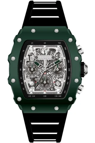Invicta Racing 69696 Herrenuhr - Quarzwerk - Acryl mit silbernem Zifferblatt - 43 mm