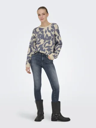 ONLY - ONLGIGI LS GLITTER O-NECK KNT Birch - Gr. - M