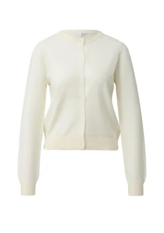 Q/S designed by - Strickjacke mit Knopfleiste beige - Gr. - XS